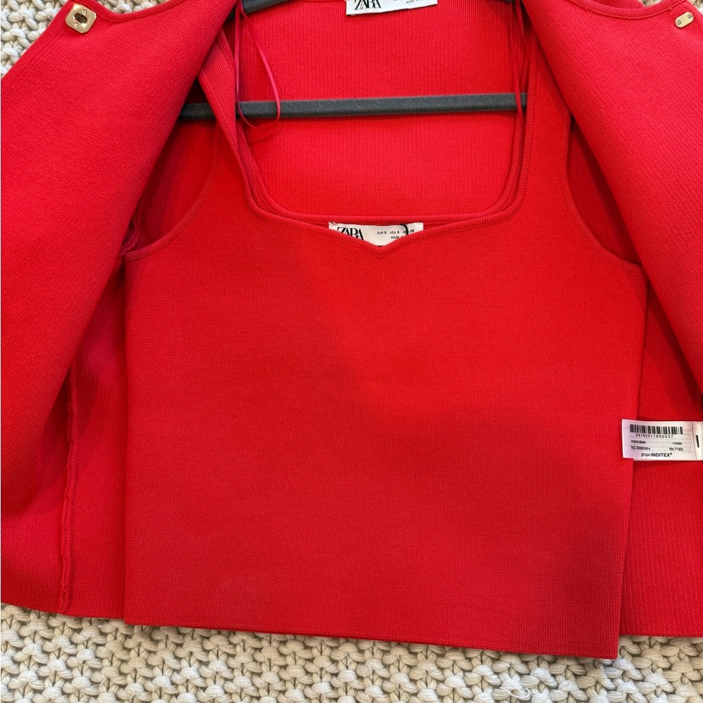 Zara Red Set Tank and Jacket - Picture 4 of 4